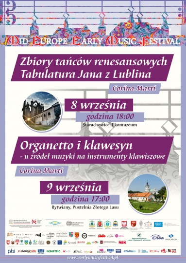 Plakat koncertu z programem, zdjęciami Muzeum w Starachowicach i Pustelni w Rytwianach, a także logotypami organizatorów, partnerów, sponsorów i patronów medialnych 